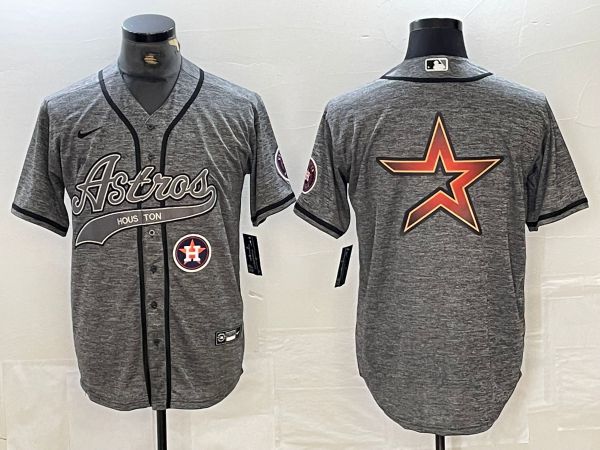 Men Houston Astros Blank Grey 2024 Nike Co Branding Game MLB Jersey style 5